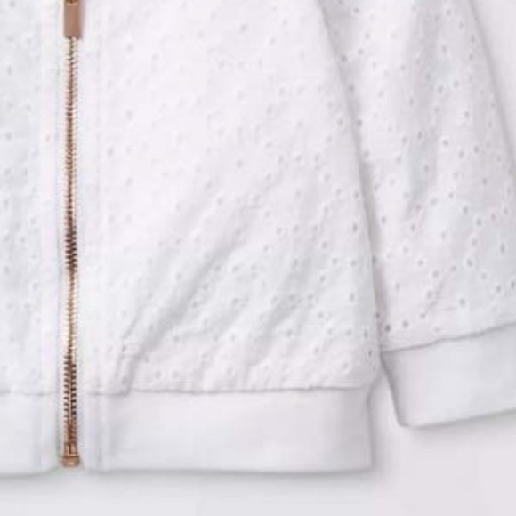 NWT Sz 6-9mo Girls Eyelet Bomber Jacket Cat & Jack - Picture 3 of 6